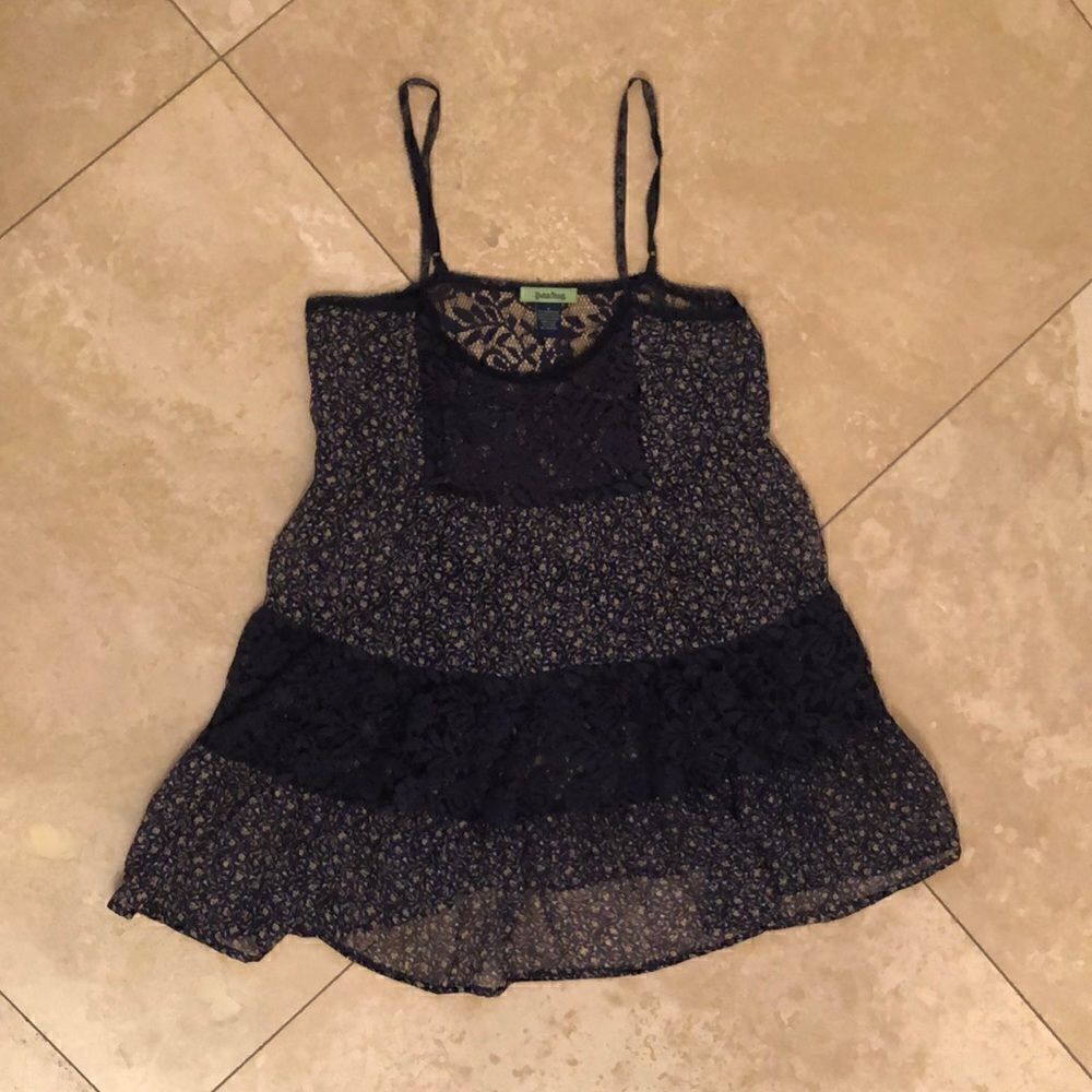 Navy blue floral top or dress